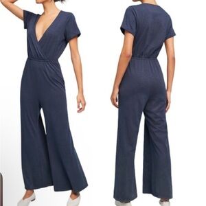 Anthropologie Saturday Sunday Elmira wide-leg jumpsuit in navy size M